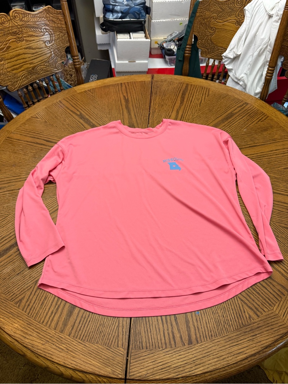 State of Mind Coral Pink Missouri Graphic Long Sleeve Tee